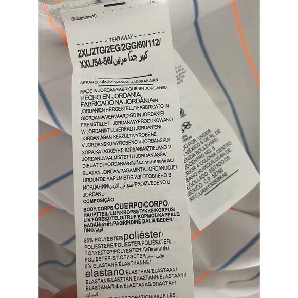 Men's Under Armour Kirkby Golf Polo Heat Gear Loose White Striped 2XL 2TG NWT - Picture 5 of 5